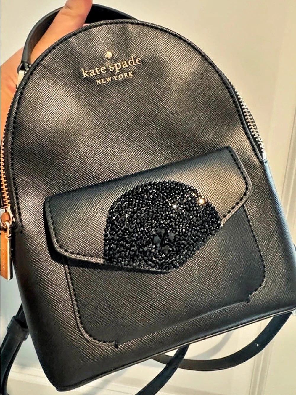 Mini Kate Spade New York Saffiano Backpack Black